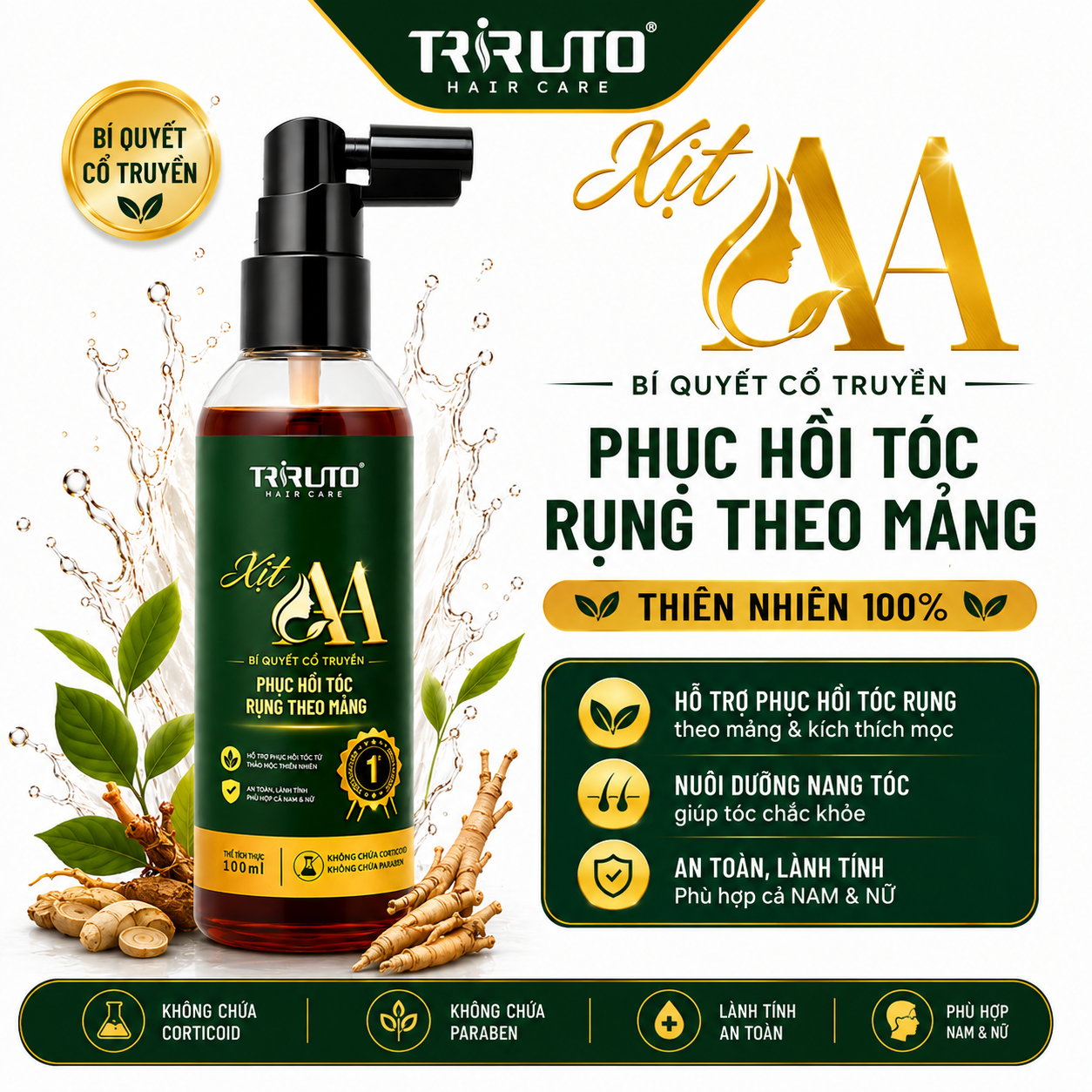 Xịt AA số 1 - TRIRUTO HAIR CARE